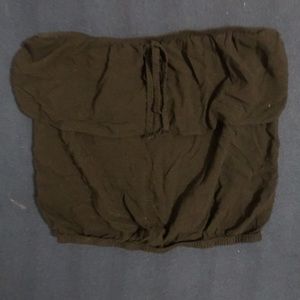 Black chloe k ruffle tie tube top